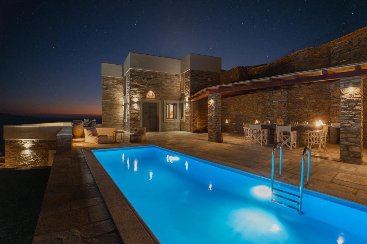 Acron Andros - Luxury Villa With Private Pool Korthio Esterno foto